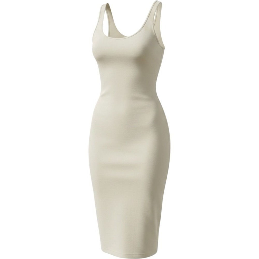 Velvet by Graham & Spencer Cream Cotton Tank Dress Small Scoop Neck Sleeveless